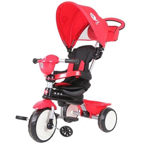 תלת אופן רב שלבי עם ידית מתכווננת וריפוד   QPLAY COMFORT - אדום
