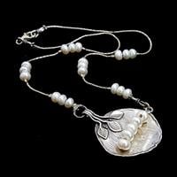 תליון כסף מעוצב פנינים כולל לשרשרת T7465 | תכשיטי כסף 925