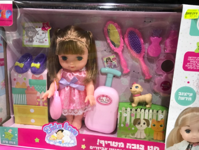 בובה עם אביזרים וחיית מחמד