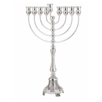 חנוכיית כסף טהור רגל איטליה מעוטרת S6