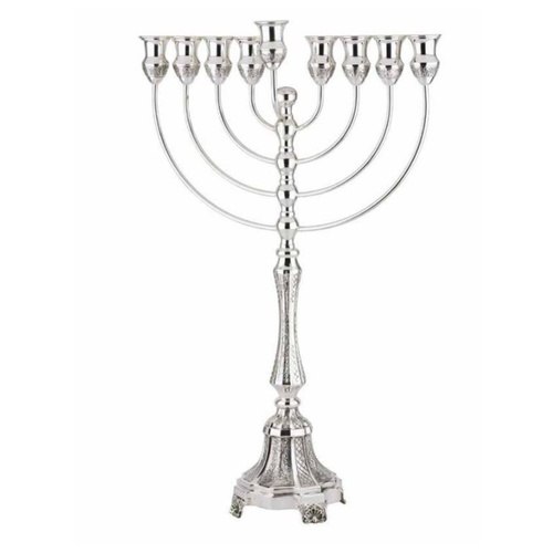 חנוכיית כסף טהור רגל איטליה מעוטרת S6