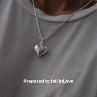 שרשרת לב רטרו כסף