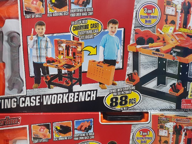 מזוודת כלי עבודה שנפתחת לשולחן + 88 אביזרים