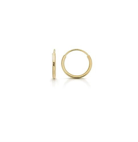 עגילי חישוק לילדות 1.2 ס"מ קטנים ועדינים מזהב - עגילי זהב גמישים ונוחים לענידה