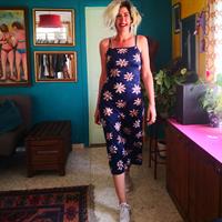 שמלת לייקרה מקסי פרחונית מס' 2 מידה S/M