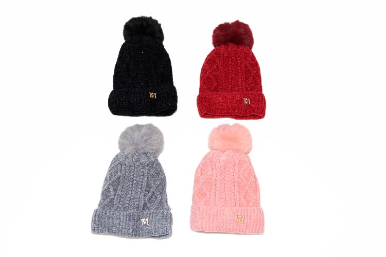 כובע סרוג פונפון תינוקות