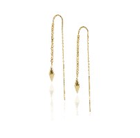 עגילים ארוכים מזהב - עגילים תלויים מזהב - עגילי זהב נתלים ארוכים