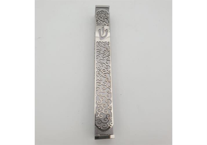 בית מזוזה נגזרת נירוסטה כסף גודל 12