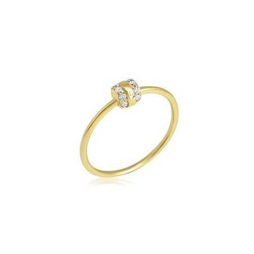 טבעת צ'ארם זהב יהלומים 0.09 קראט