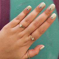 טבעת זהב ויהלומים בסגנון כנפיים זהב 14 קראט