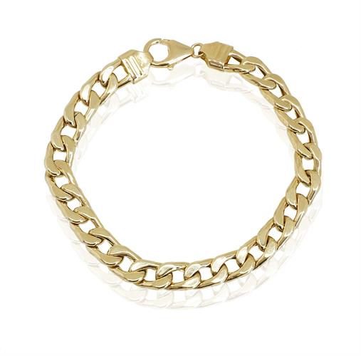 צמיד זהב לגבר │ צמיד חוליות איטלקי לגבר │ צמידי גברים מזהב אמיתי 14 קאראט