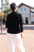 ג'קט וינטג' קטיפה שחורה ורקמה מידה S/M