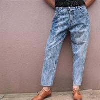 MOM'S ג'ינס גזרה גבוהה אסיד ווש כהה מידה L/XL