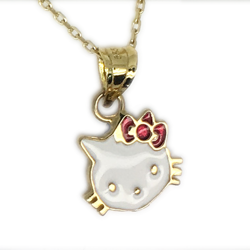 תליון ילדות זהב 14K צהוב הלו קיטי  OP0716144XX