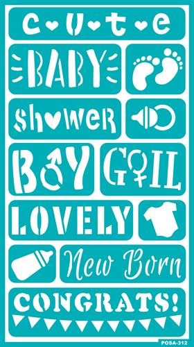 סטנסיל עם דבק 312 CUTE POSA