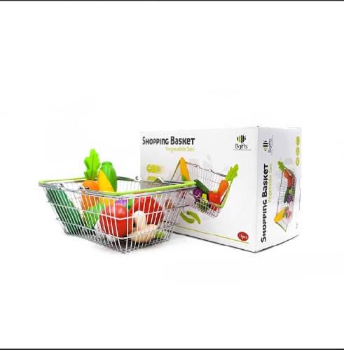 מוצר סלסלת ירקות ממתכת ועץ