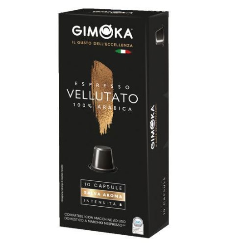10 קפסולות ג'ימוקה ולוטטו | חוזק 8 | Gimoka Vellutato Espresso Italiano