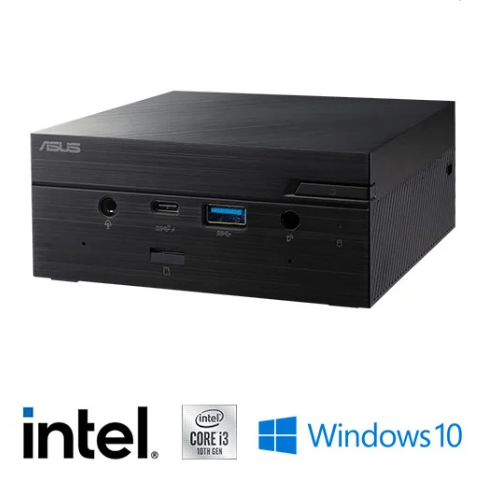 מחשב מיני Asus Mini PC הכולל מעבד i3-10110U Intel, זכרון 8GB, כונן 480GB SSD, מערכת הפעלה Windows 10
