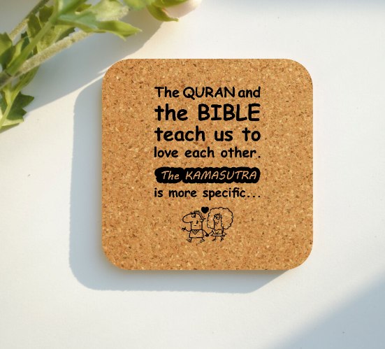 The Bible and the Quran coaster