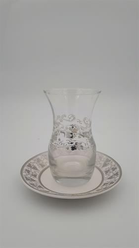 גביע זכוכית מעוטר עלי גפן