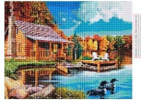 קריסטל ארט - נוף בית ואגם 40X50