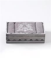 סט 5 מגבות ידיים רקומות 30/50 100% כותנה