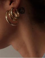 עגילי חישוק עבה זהב 14K M