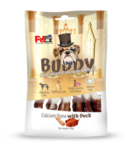 חטיף באדי סנקס עצם קלציום בציפוי ברווז 80 גרם