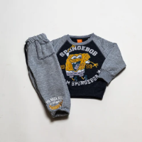 חליפת פוטר בובספוג מלאנג' שרוולים שחורים בנים