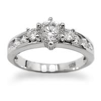 טבעת כסף משובצת אבני זרקון  RG5637 | תכשיטי כסף | טבעות כסף