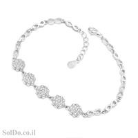 צמיד מכסף משובץ אבני זרקון  Z3116 | תכשיטי כסף 925