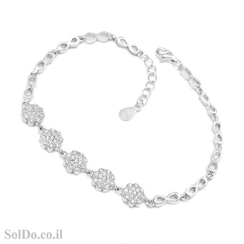 צמיד מכסף משובץ אבני זרקון  Z3116 | תכשיטי כסף 925
