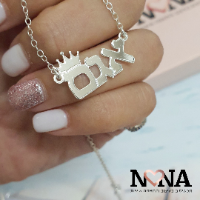 שרשרת שם עם כתר למעלה דגם 213