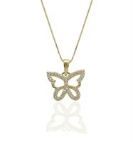 שרשרת פרפר שרשרת ותליון פרפר זרקונים שרשרת פרפר מזהב