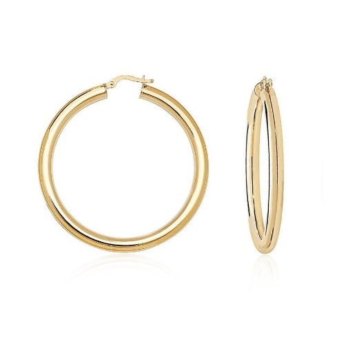 עגילי זהב חישוק לאישה בקוטר 3.7 סמ