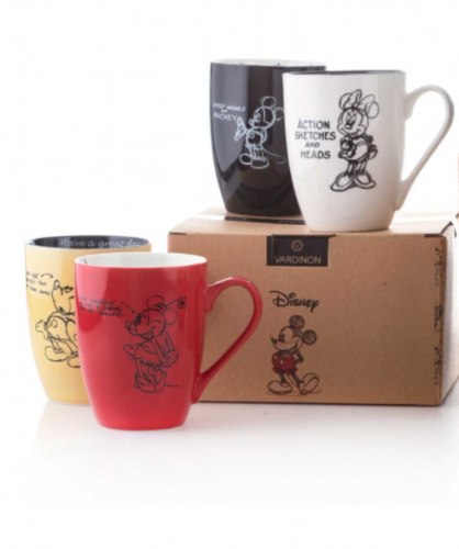 מארז מאגים דיסני רביעיית מאגים צבעוניים בהדפסים מתוקים מגיעים ארוזים כמתנה