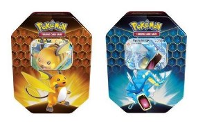 קלפי פוקימון היידן פייטס זוג צהוב וכחול טין בוקס - Pokemon Hidden Fate Tin