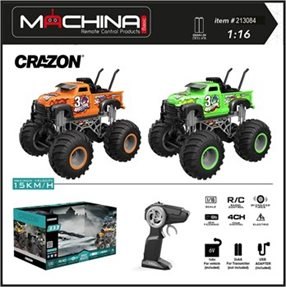 טנדר אמריקאי 1:16 גלגלים ענקיים שלט נטען