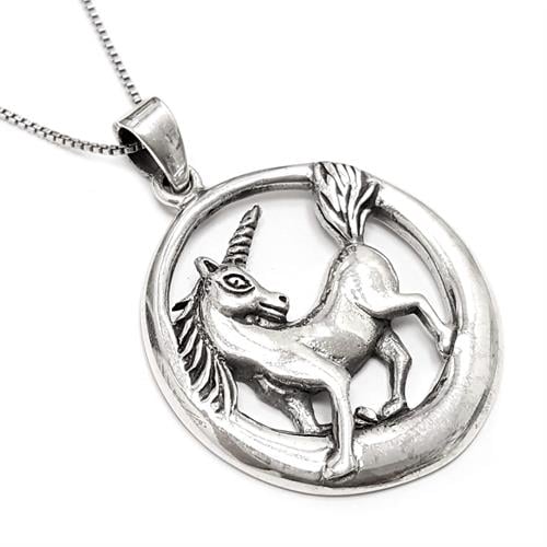 תליון מכסף חד קרן כולל שרשרת T5879 | תכשיטי כסף