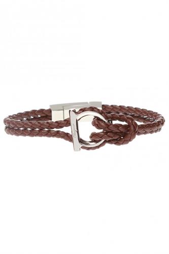 Salvatore Ferragamo men gancini leather bracelet size S