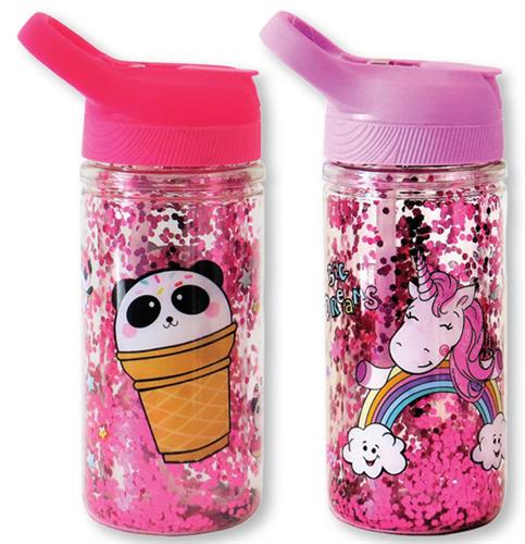 "בקבוק אקרילי קונפטי חד קרן/פנדה מתוקים 350 מ""ל"