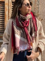 צעיף בורדו ורוד