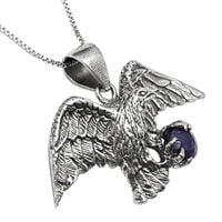 תליון מכסף דגם "נשר" בשילוב אבן קיאנייט T5966 | תכשיטי כסף