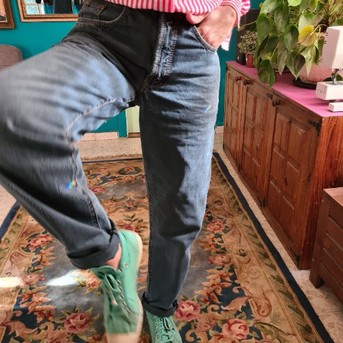 ג'ינס צבוע כחול מידה L