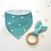 סינר בנדנה טורקיז משולשים