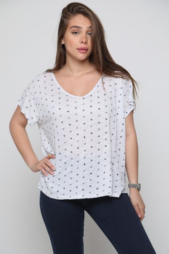 חולצת עוגן-לבן