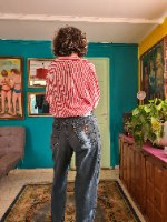 ג'ינס צבוע כחול מידה L