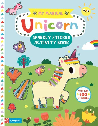 חוברת פעילות  400 מדבקות מנצנצות - חד קרן