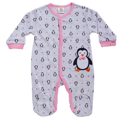 אוברול טריקו ארוך פנגווין אפור מלאנג' בהיר