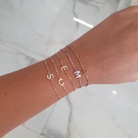 צמיד זהב עם אות|צמיד זהב עם אותיות | צמיד אותיות זהב